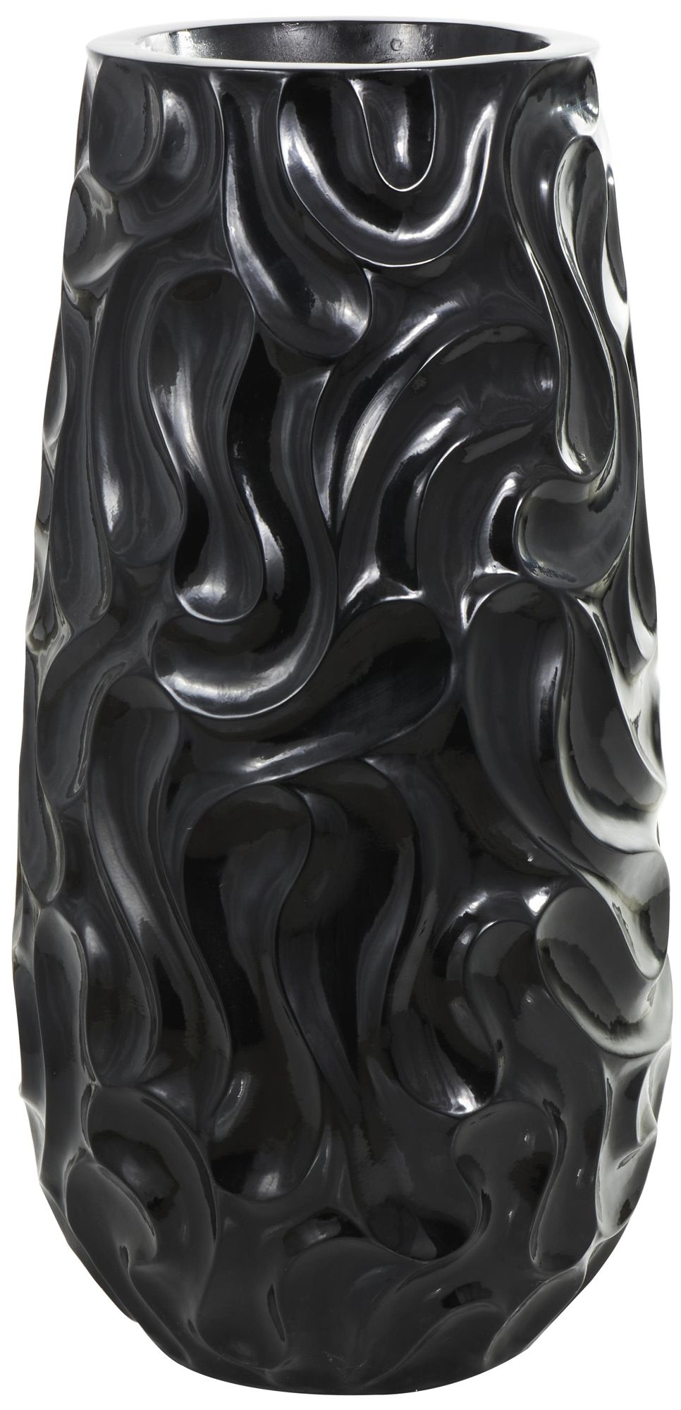 Image 5 Black Resin Modern Vase, 18" x 18" x 36" more views