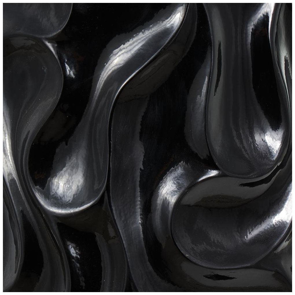 Black Resin Modern Vase, 18" x 18" x 36"