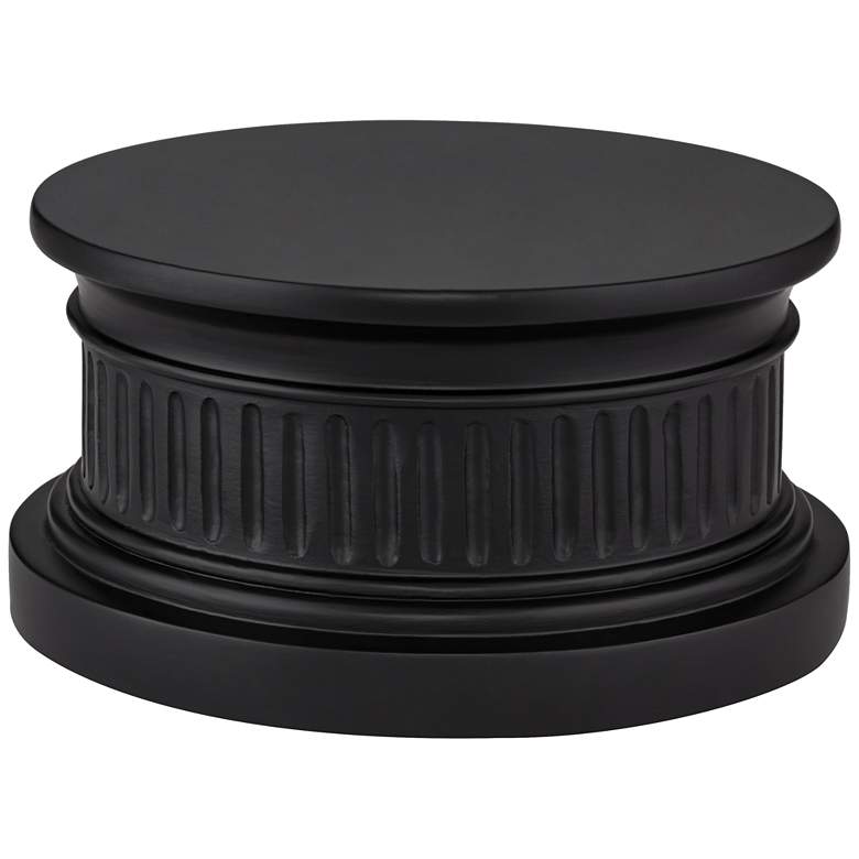 Image 1 Black Round  8 inch Wide x 4 1/4 inch High Pedestal Lamp Riser