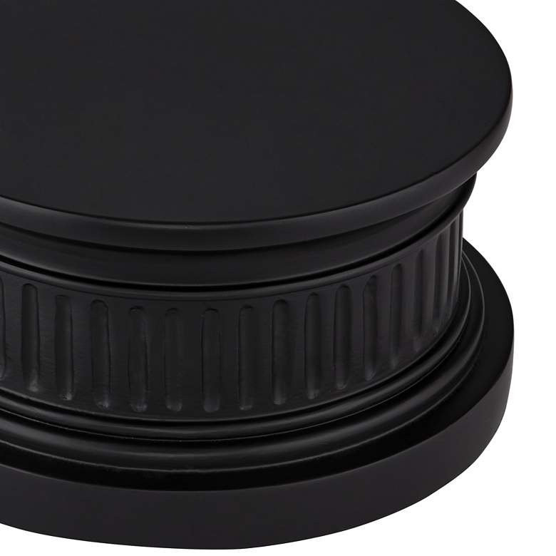 Image 2 Black Round  8 inch Wide x 4 1/4 inch High Pedestal Lamp Riser more views