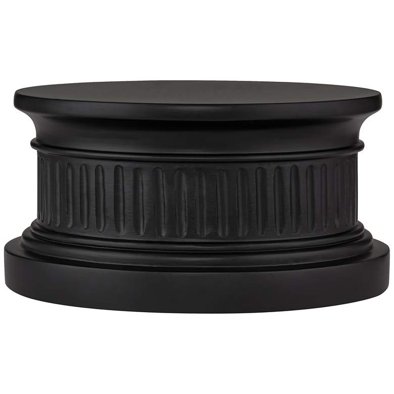 Image 3 Black Round  8 inch Wide x 4 1/4 inch High Pedestal Lamp Riser more views