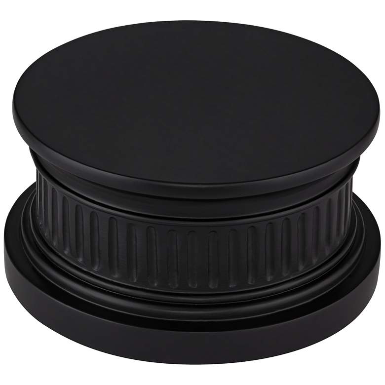 Image 4 Black Round  8 inch Wide x 4 1/4 inch High Pedestal Lamp Riser more views