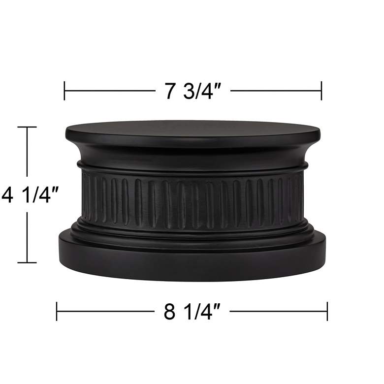 Image 5 Black Round  8 inch Wide x 4 1/4 inch High Pedestal Lamp Riser more views