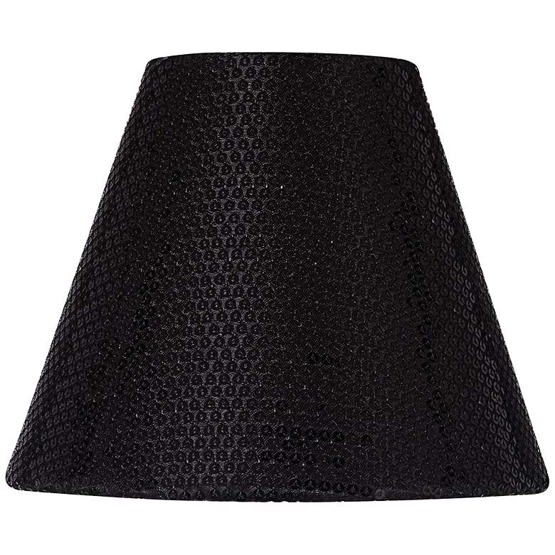 Image 1 Black Sequin Hardback Lamp Shade 3x6x5 (Clip-On)