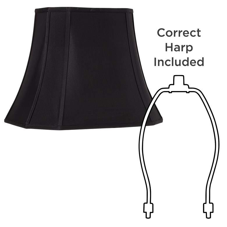 Image 5 Black Set of 2 Oblong Lamp Shades 7/10x12/16x13x12 (Spider) more views
