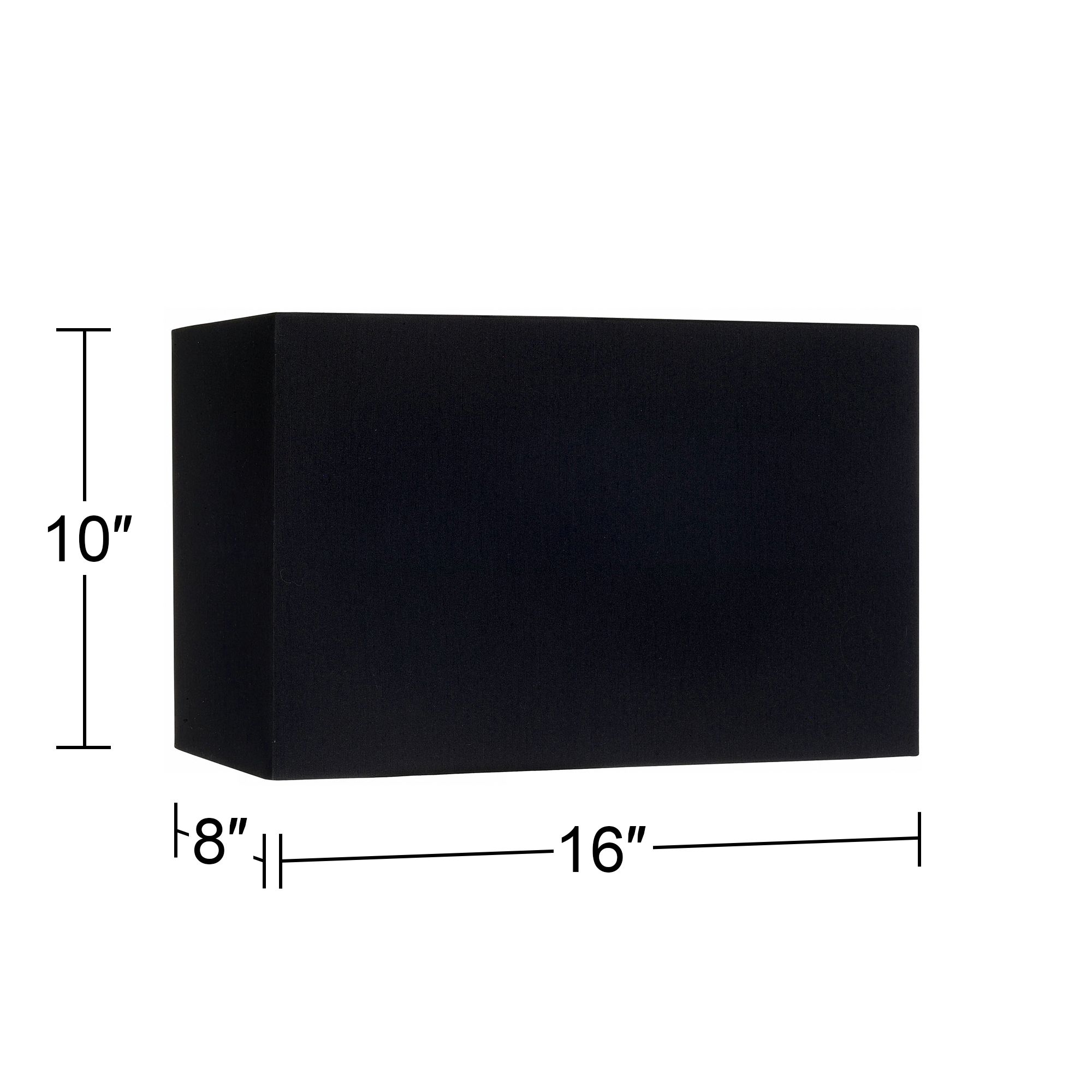 Black Set of 2 Rectangular Lamp Shades 8/16x8/16x10 (Spider) 646X7 Lamps Plus