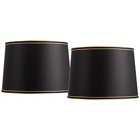 Image1 of Black Set of 2 Shades with Black Gold Trim 14x16x11 (Spider)