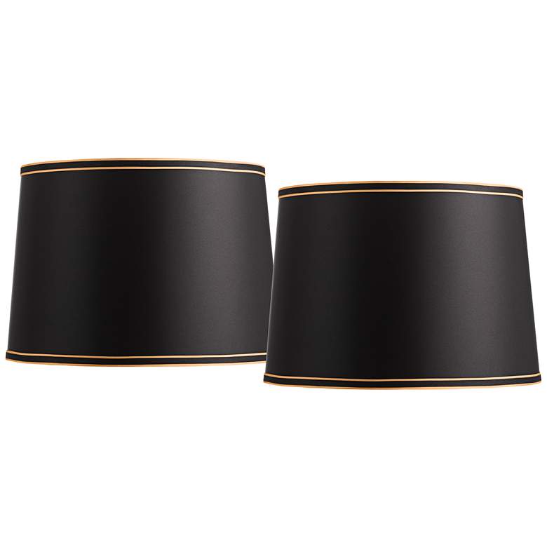 Image 1 Black Set of 2 Shades with Black Gold Trim 14x16x11 (Spider)