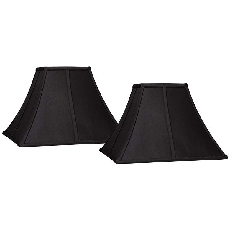 Image 1 Black Set of 2 Square Curved Lamp Shades 6x14x9 1/2 (Spider)