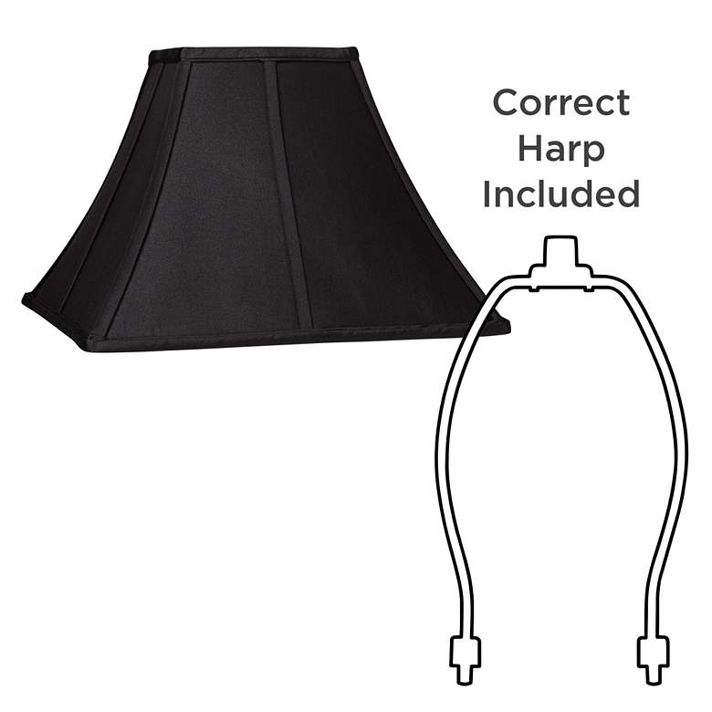 Image 5 Black Set of 2 Square Curved Lamp Shades 6x14x9 1/2 (Spider) more views