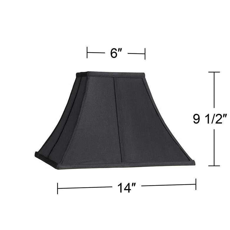 Image 6 Black Set of 2 Square Curved Lamp Shades 6x14x9 1/2 (Spider) more views