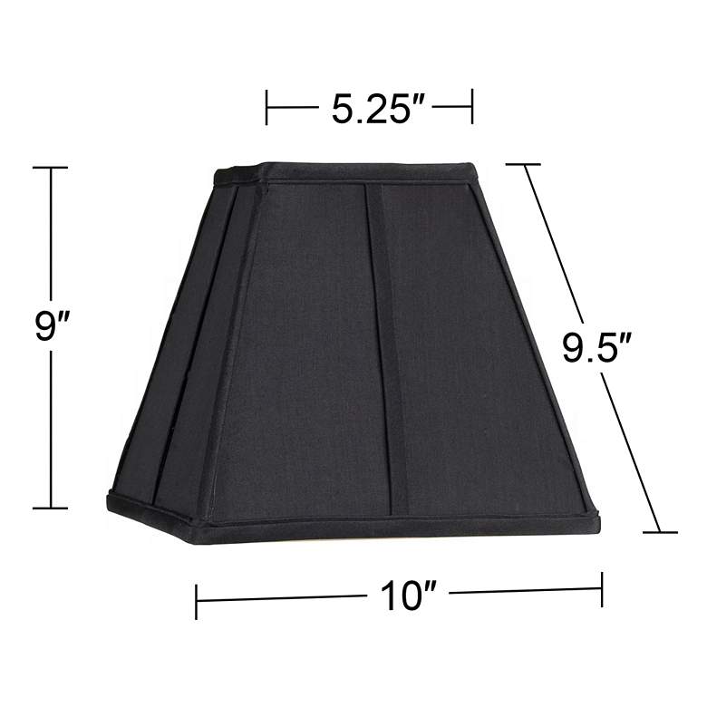 Image 7 Black Set of 2 Square Lamp Shades 5.25x10x9.5 (Spider) more views