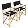 Black Short Bamboo Director's Chairs Set of 2