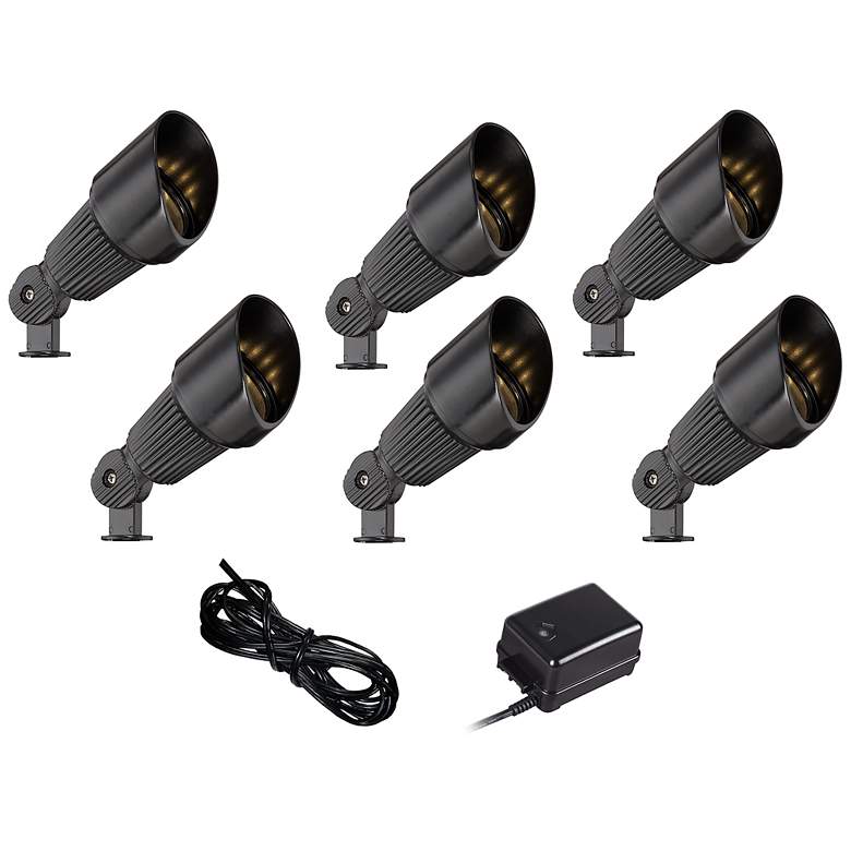 Image 1 Black Spotlight 8-Piece LED Landscape Set with 50-Feet Cable