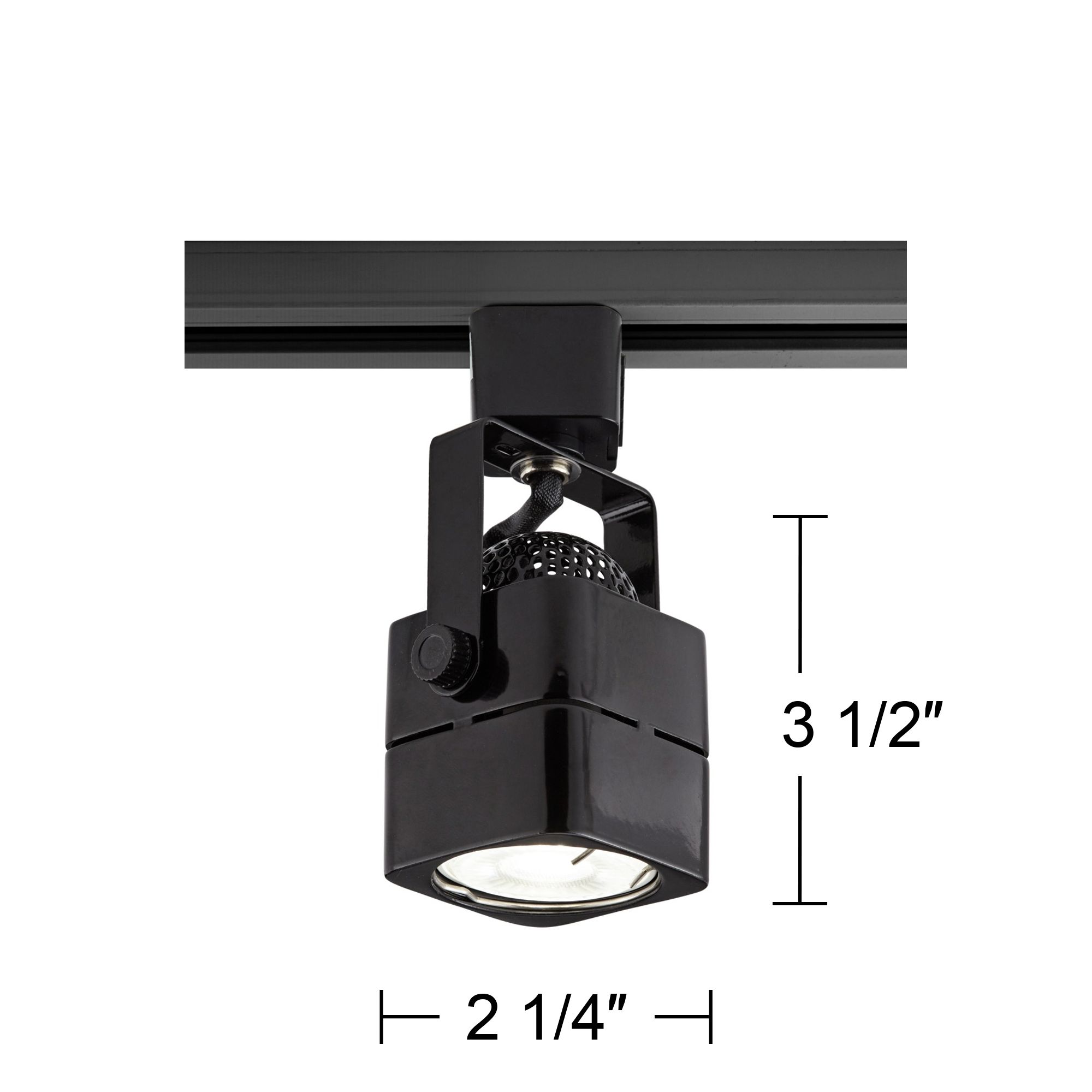 Black Square 6.5 Watt LED Bullet Head for Juno Track System