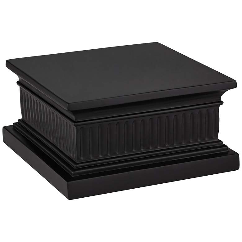 Image 1 Black Square 8" Wide Pedestal Lamp Riser