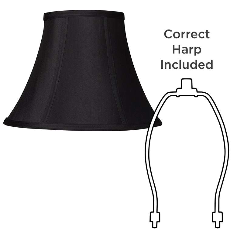 Image 6 Black Stretch Fabric Set of 2 Lamp Shades 6x12x9 (Spider) more views