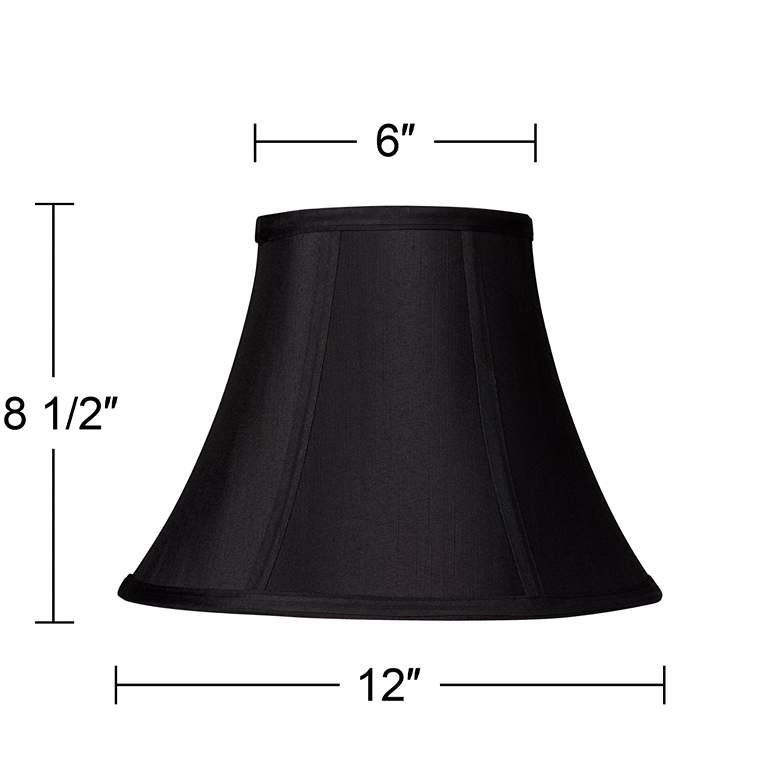 Image 7 Black Stretch Fabric Set of 2 Lamp Shades 6x12x9 (Spider) more views