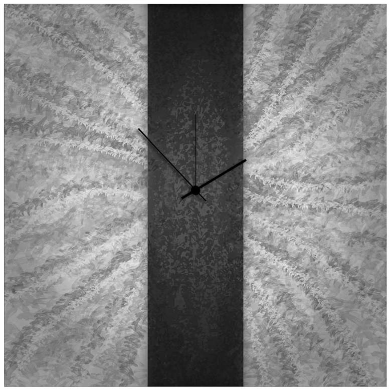 Image 1 Black Stripe Clock 22 inch Square Metal Wall Art