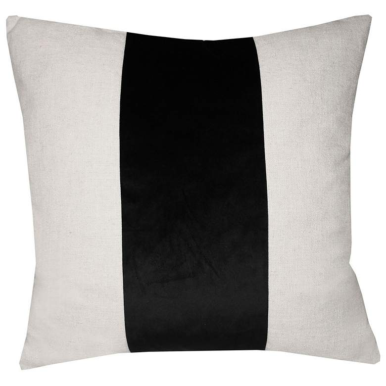 Image 1 Black Stripe Pillow - Down Feather Insert