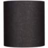 Black Tall Linen Drum Shade 14x14x15 (Spider)