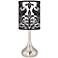 Black Tapestry Giclee Droplet Table Lamp