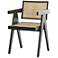 Black Teak Wood Handmade Accent Chair, 20" x 19" x 30"