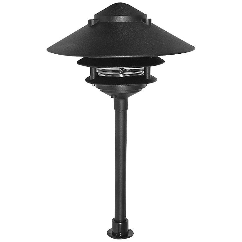 Image 1 Black Texture 10 inch High 3-Tier LED Path Light