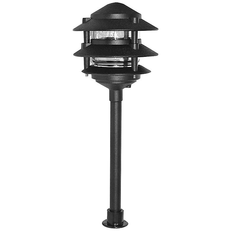 Image 1 Black Texture 14 inch High 3-Tier LED Path Light