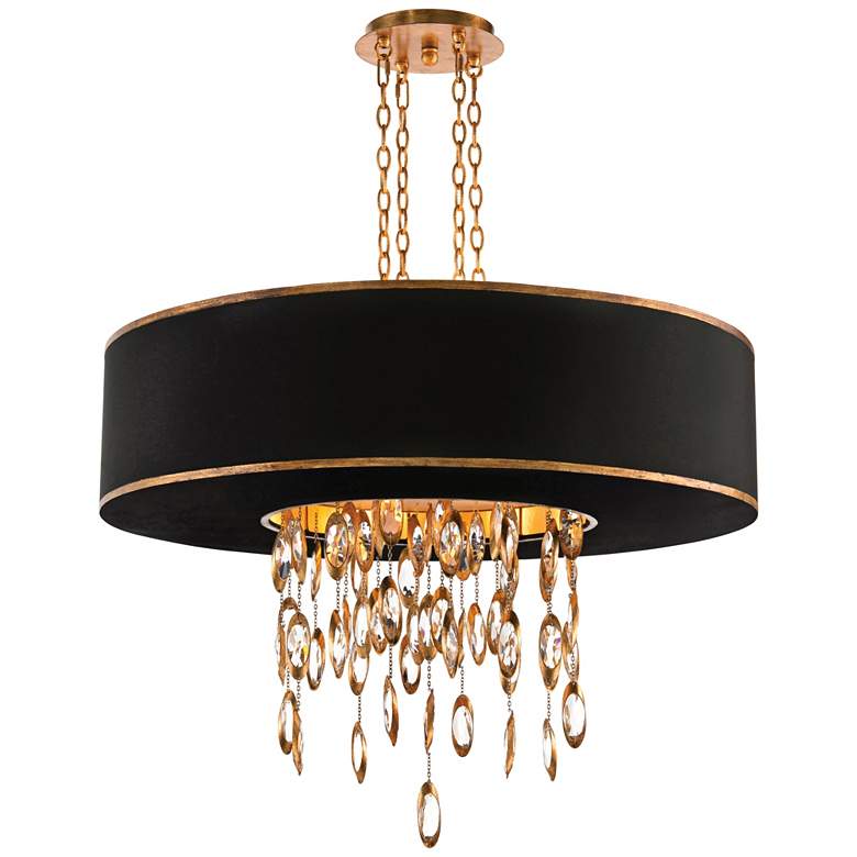 Image 1 Black Tie 36" Wide Gold Black Drum Pendant Chandelier