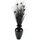 Black Ting with Black Blossoms 56" H in Black Spun Bamboo Vase