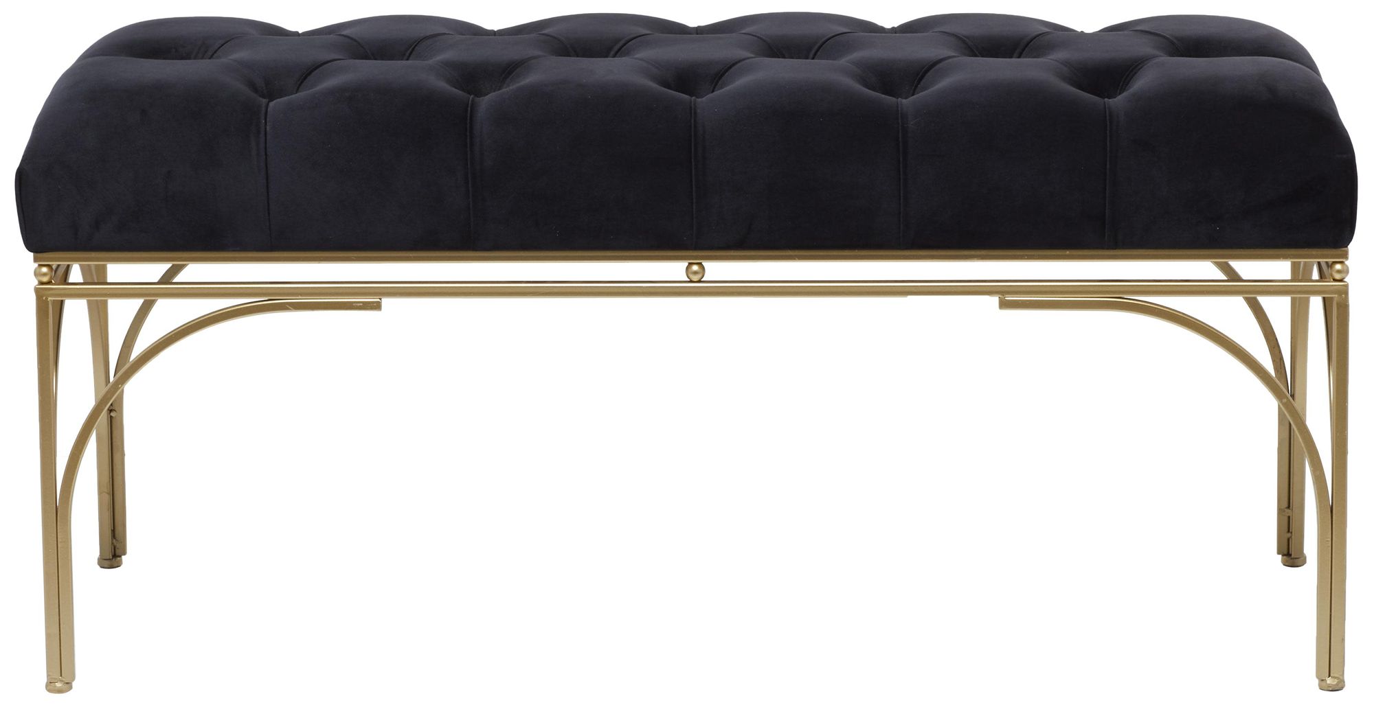 Image 5 Black Velvet Glam Bench, 39" x 17" x 19" more views