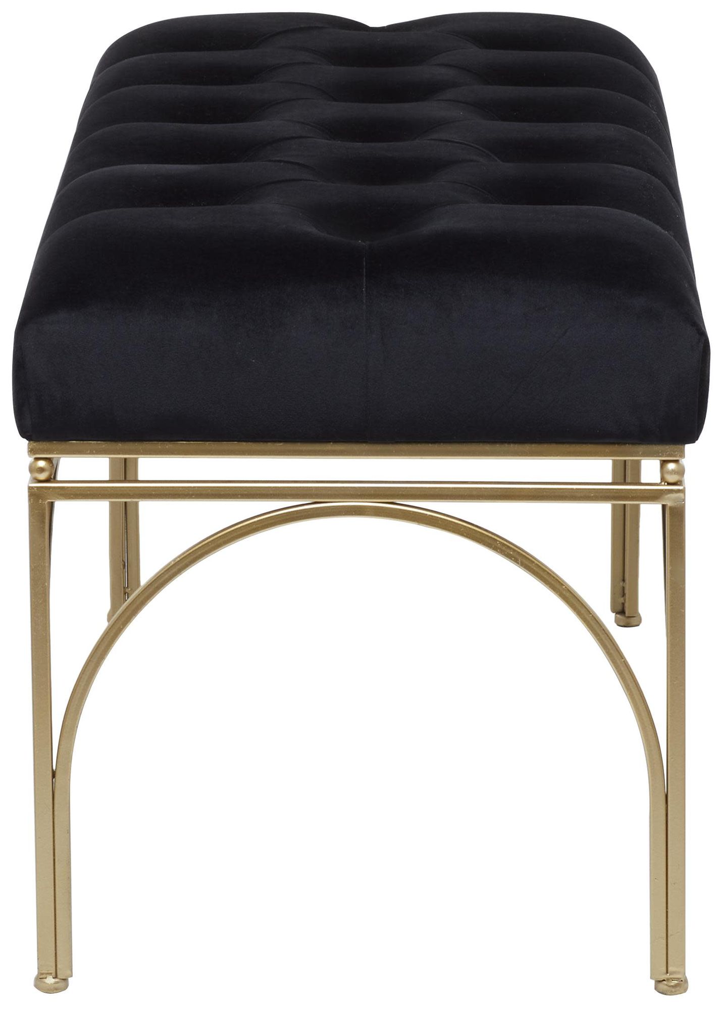 Image 6 Black Velvet Glam Bench, 39" x 17" x 19" more views