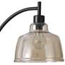Black Water 26" Black Steel Desk Lamp with Amber Glass Shade
