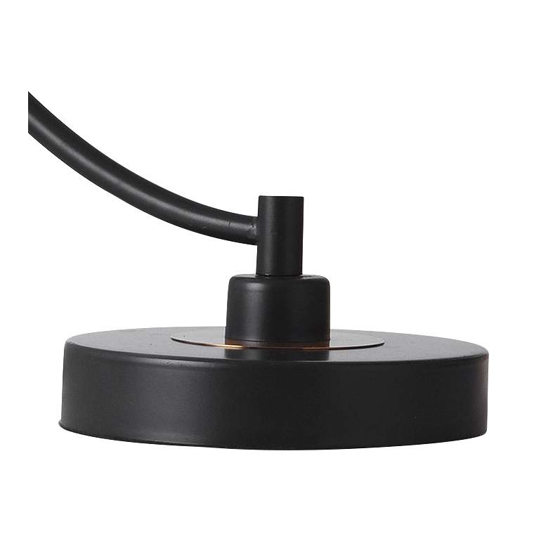 Image 3 Black Water 26" Black Steel Desk Lamp with Amber Glass Shade more views