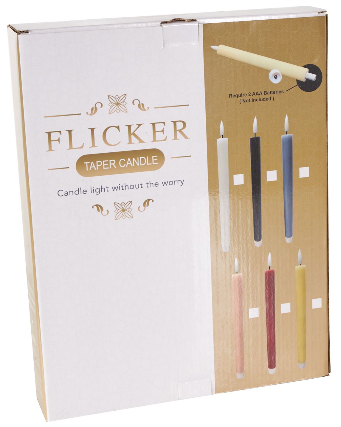 Image 2 Black Wax Modern Flameless Candle, S/6 11"H more views