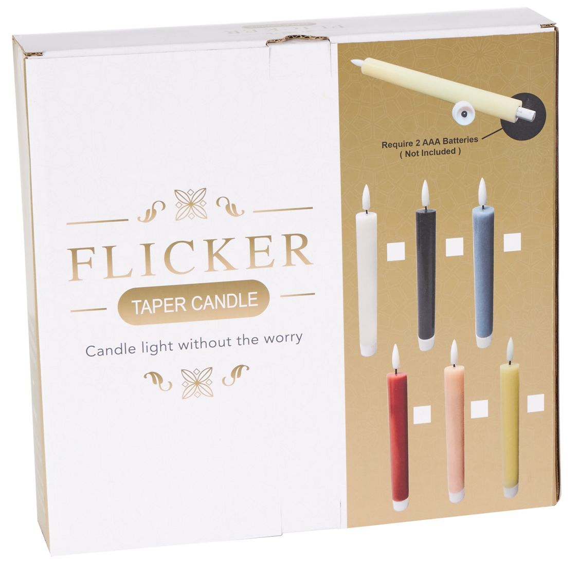 Image 2 Black Wax Modern Flameless Candle, S/6 8"H more views