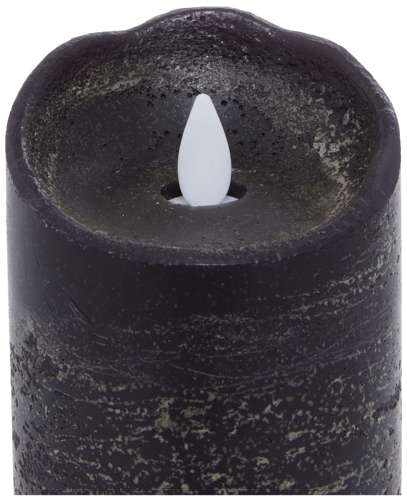 Image 2 Black Wax Traditional Flameless Candle, S/3 3"W, 6"H more views