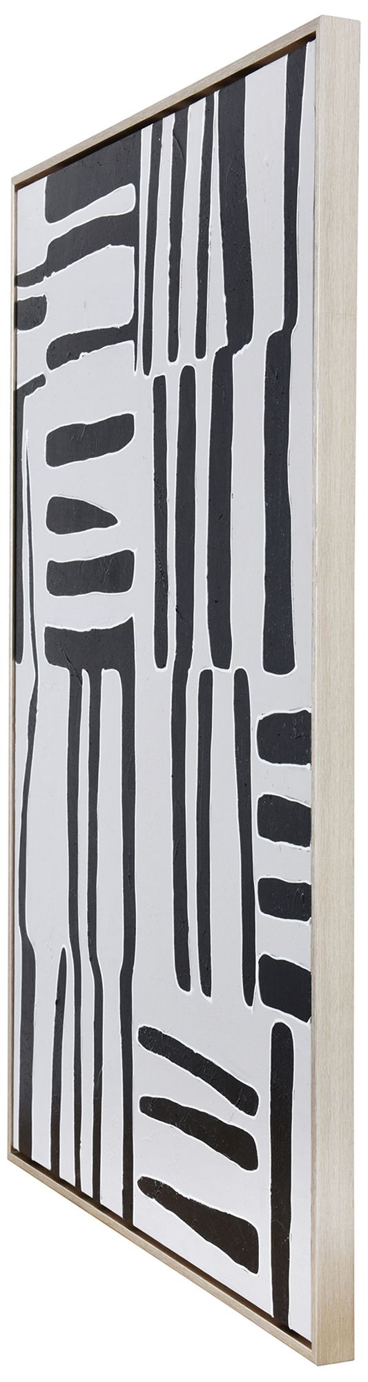 Image 3 Black & White 28 x 39 Hand-Painted Framed Canvas Wall Art more views