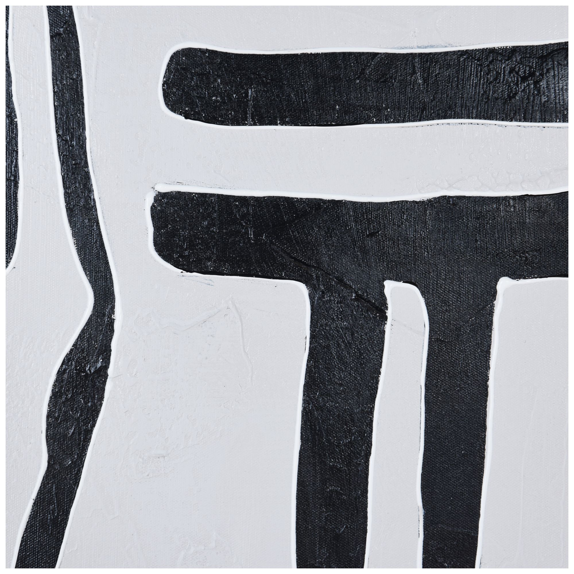 Image 5 Black & White 28 x 39 Hand-Painted Framed Canvas Wall Art more views