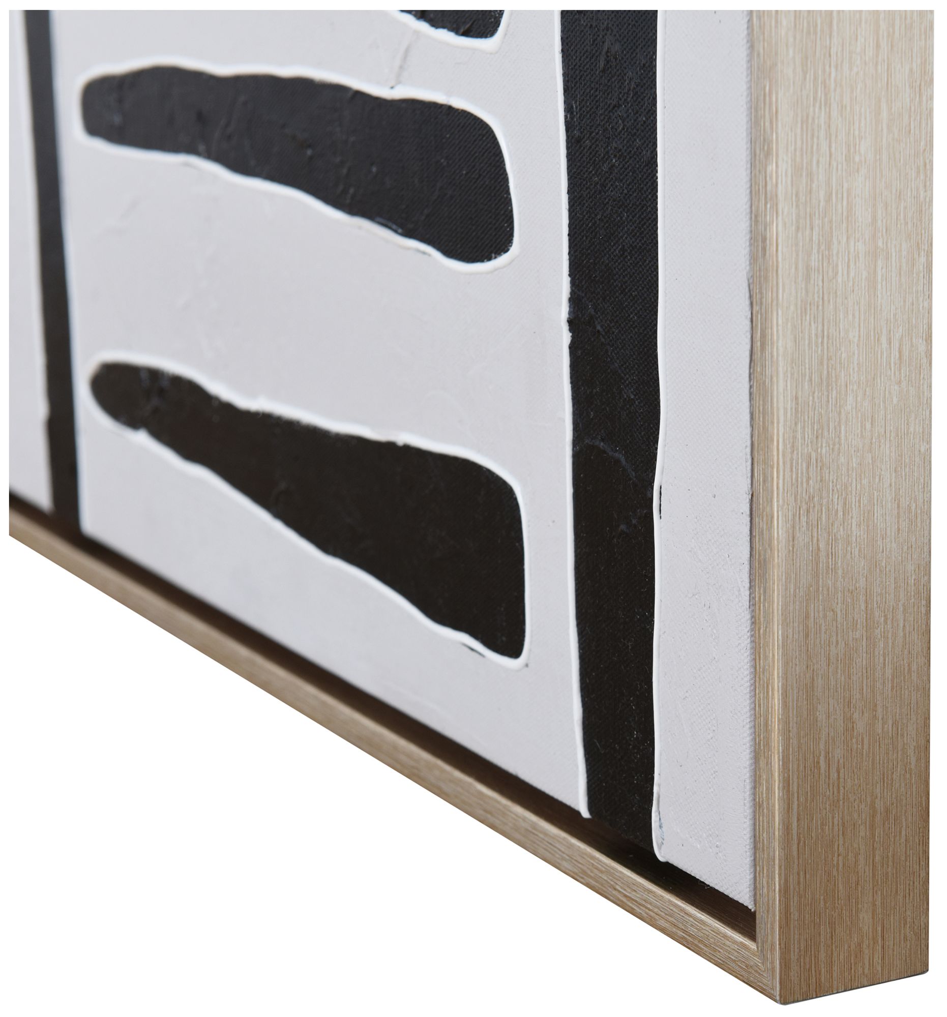 Image 6 Black & White 28 x 39 Hand-Painted Framed Canvas Wall Art more views