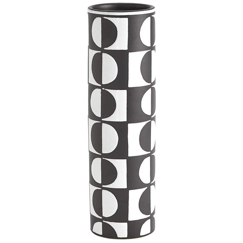 Image 1 Black/White Circles Vase-Lg