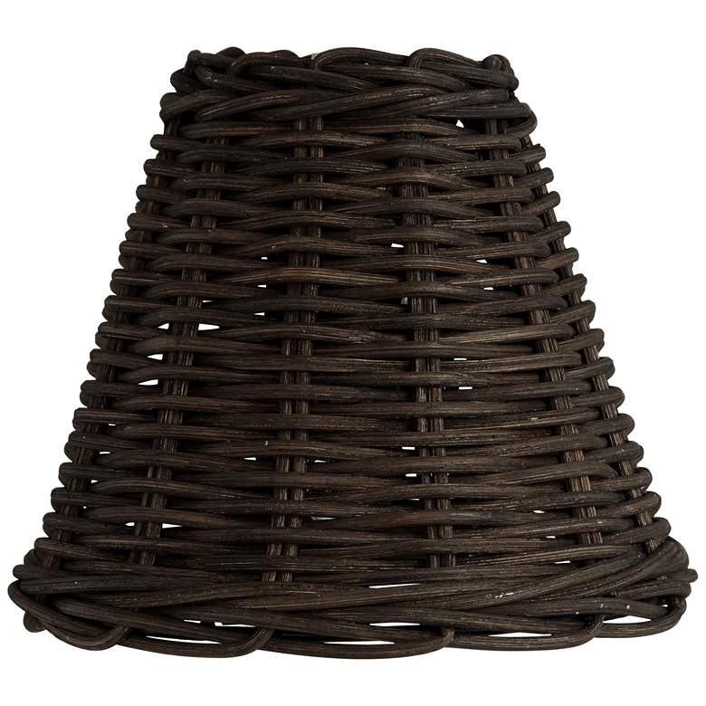 Image 1 Black Wicker Weave Lamp Shade 3x6x5 (Clip-On)