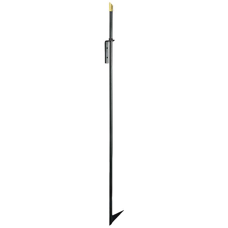 Image 1 Black with Brass Trim Wrought Iron Fire Poker
