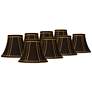 Black with Gold Trim Chandelier Clip Shades 3x6x5 (Clip-On) Set of 8