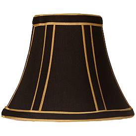 Image3 of Black with Gold Trim Clip Chandelier Shades 3x6x5 (Clip-On) Set of 4 more views