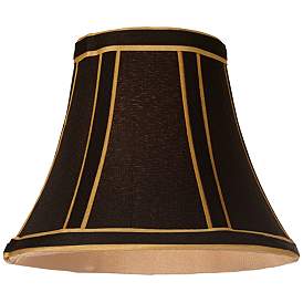 Image4 of Black with Gold Trim Clip Chandelier Shades 3x6x5 (Clip-On) Set of 4 more views