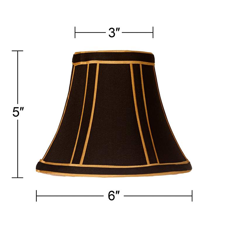 Image 6 Black with Gold Trim Clip Chandelier Shades 3x6x5 (Clip-On) Set of 4 more views