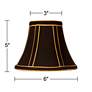 Black with Gold Trim Clip Chandelier Shades 3x6x5 (Clip-On) Set of 4