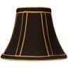 Black with Gold Trim Flared Bell Luxe Lamp Shade 3x6x5 (Clip-On)